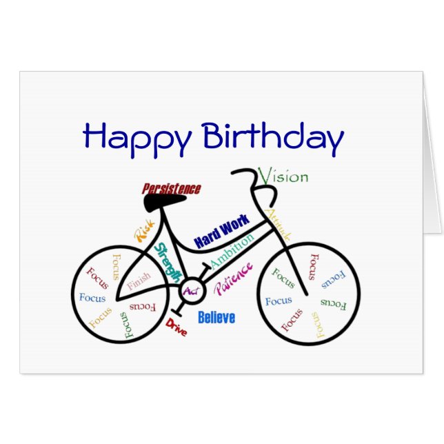 Blank Birthday Bike, Cycling, Sport, Hobby Card (Front Horizontal)