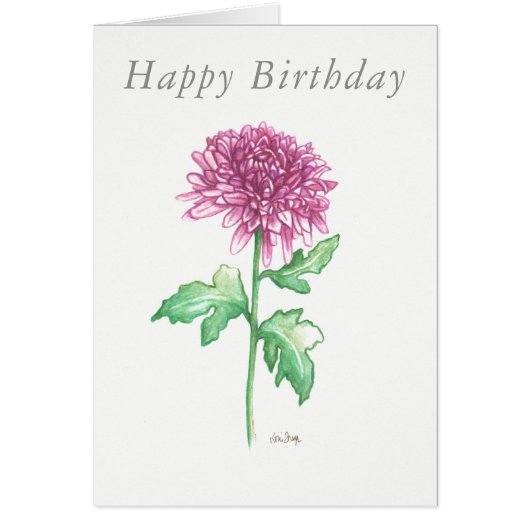 Blank birthday card November birth flowers (Front)