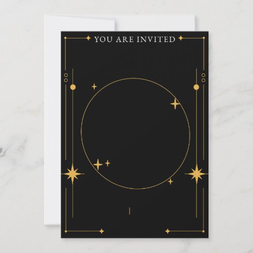Blank Black and Gold Stars Customizable Invitation