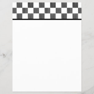 Blank Black and White Checkerboard Letterhead Flyer