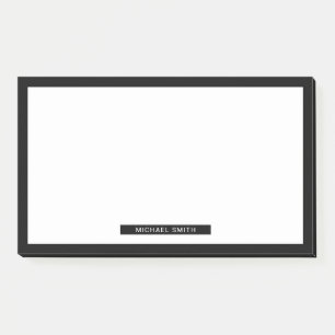 Blank Black and White with Custom Name Post-it Notes