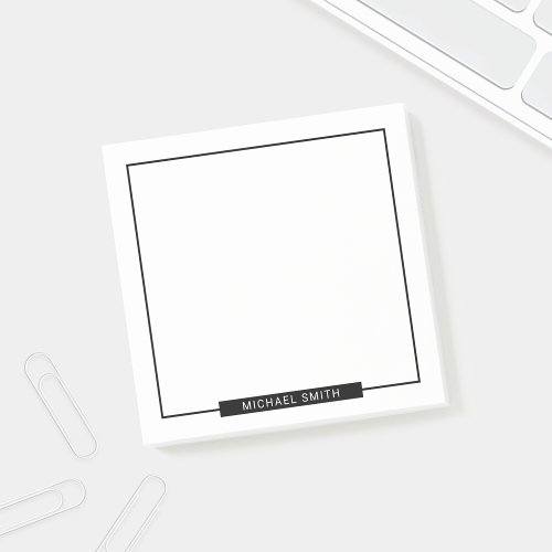 Blank Black and White with Custom Name Post_it Notes