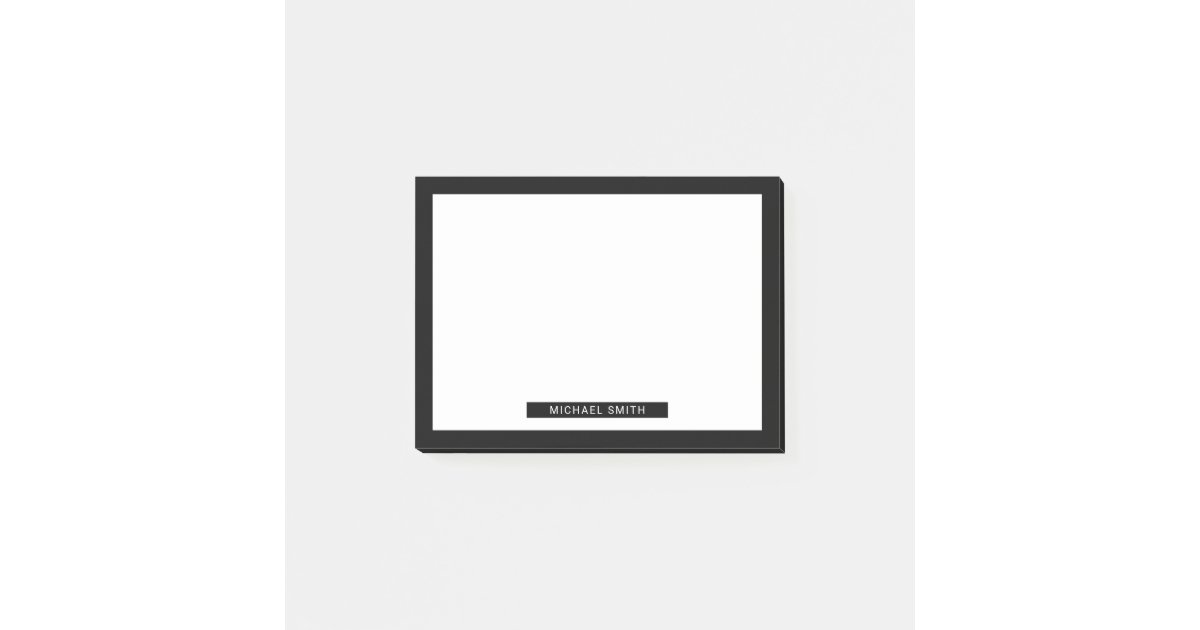 Blank Black and White with Custom Name Post-it Notes | Zazzle.com