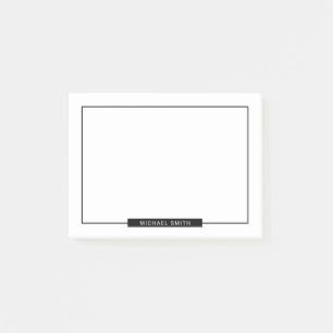 Blank Black and White with Custom Name Post-it Notes