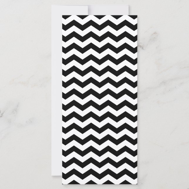 Blank Black and White Zigzag Invite (Front)