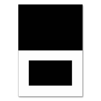 Blank Black & White Tented Name Place Card by StyledbySeb at Zazzle
