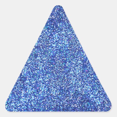 Blank Blue Glitter Look Glamorous Modern Template Triangle Sticker