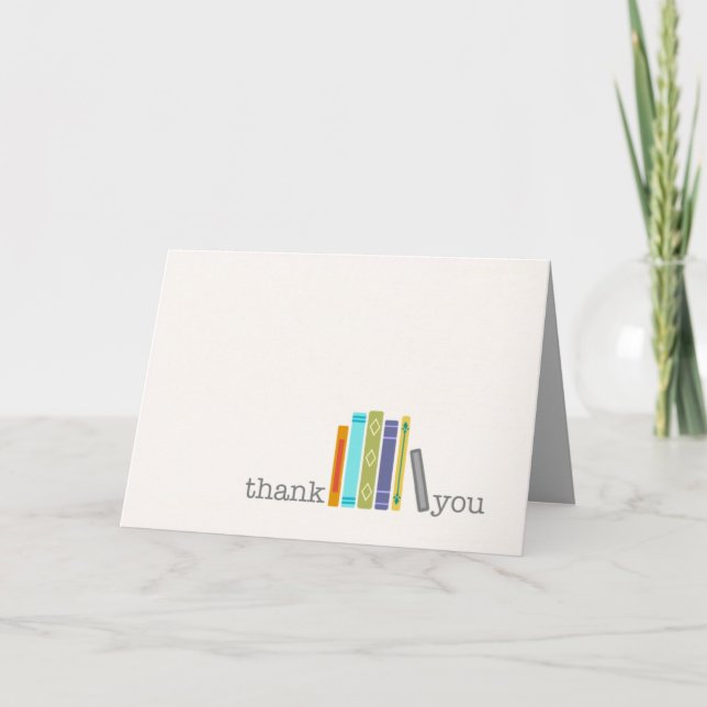 Blank Book Themed THANK YOU Card (Front)
