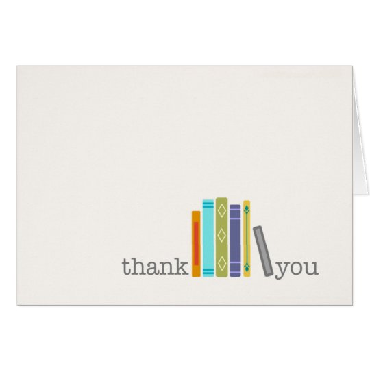 Blank Book Themed Thank You Card