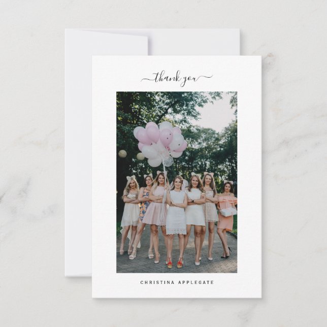 Blank Bridal Shower Photo II Thank You Card (Front)