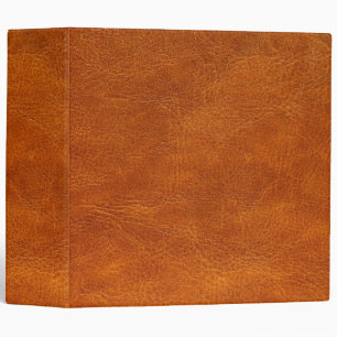 Blank Brown Leather Texture Look Minimalist 3 Ring Binder