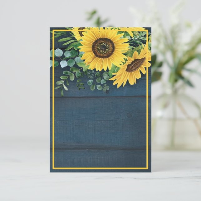 Blank budget Country sunflowers wedding  Invitatio Invitation (Standing Front)