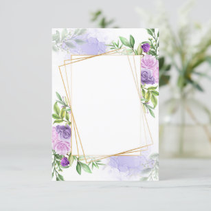 AnyDesign 20 Set Butterfly Purple Floral Invitations with Envelopes  Stickers 5 x 7 Inch Spring Watercolor Invitation Paper Cards Blank Invites  for