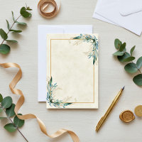 Blank budget Eucalyptus and gold wedding  Invitati