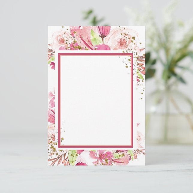 Blank budget Fantastic pink floral wedding  Invita Invitation (Standing Front)