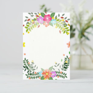 Blank budget Floral frame wedding  Invitation