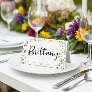 Blank Budget Garden floral wedding   Place Card