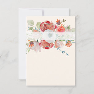 Blank budget Lovely Orange and red floral wedding  Invitation