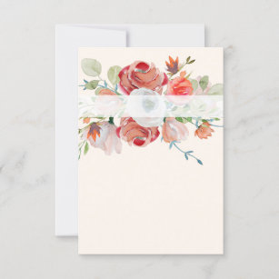 Blank budget Lovely Orange and red floral wedding  Invitation
