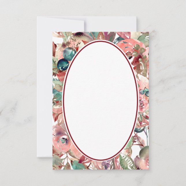 Blank budget Orange watercolor floral  wedding   Invitation (Front)