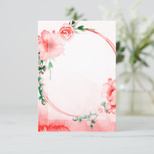 Blank budget Pink floral  wedding  Invitation