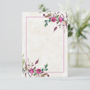 Blank budget Pink loose floral wedding  Invitation