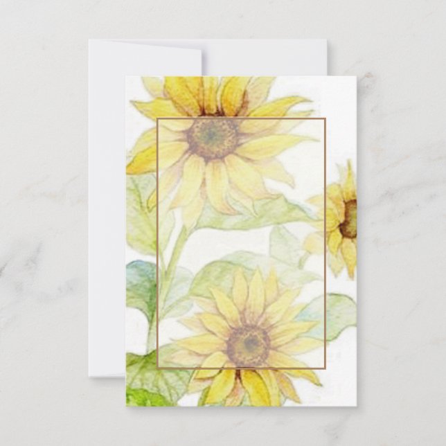Blank budget Sunflowers wedding  Invitation (Front)