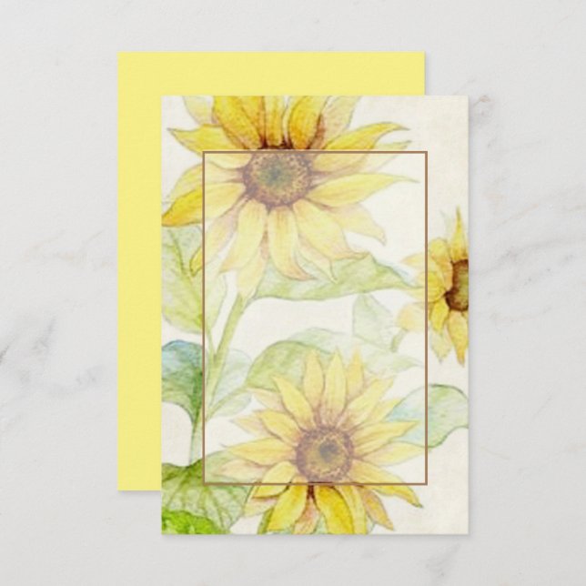 Blank budget Sunflowers wedding  Invitation (Front/Back)