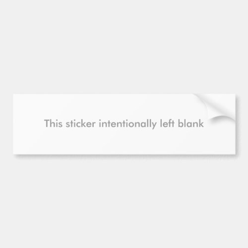 Blank bumper sticker