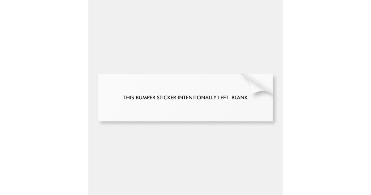 Blank Bumper Sticker | Zazzle