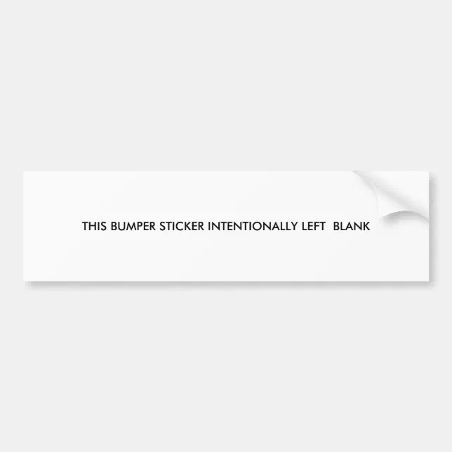 Blank Bumper Sticker | Zazzle