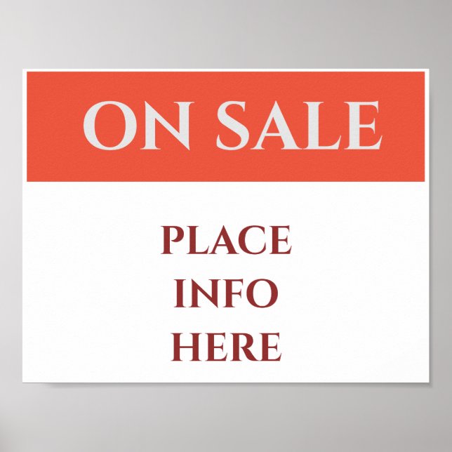 Blank Business Sale Sign, add or edit text Poster (Front)