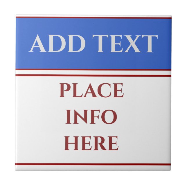 Blank Business Sign, add or edit text Poster Ceramic Tile (Front)