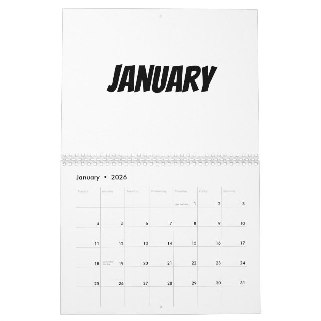 Blank Calendar 2023 - Custom With Holidays (Jan 2026)