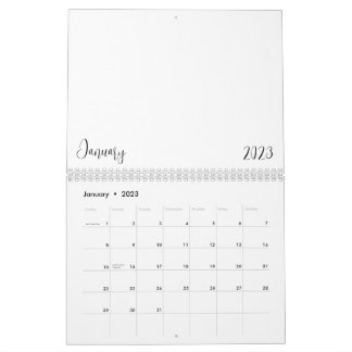 Blank Calendar 2023 With Text