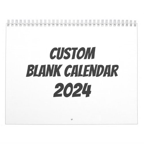 Blank Calendar 2024 _ Custom With Holidays
