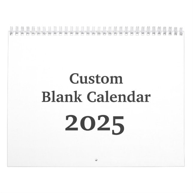Blank Calendar 2025 With Holidays (Cover)