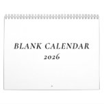 Blank Calendar 2026 With Holidays
