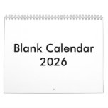 Blank Calendar 2026 With Months