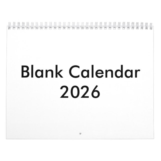 Blank Calendar 2026 With Months (Cover)