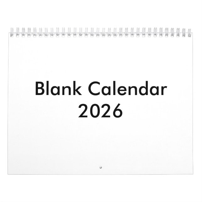 Blank Calendar 2026 Without Holidays (Cover)
