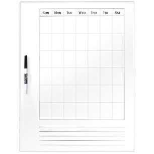 Blank Calendar Custom Large Dry Erase Boards