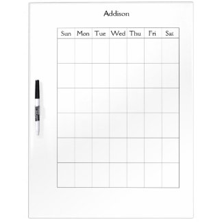 Blank Calendar Custom Large Dry Erase Boards