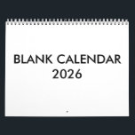 Blank Calendar For 2026<br><div class="desc">Stay organized your way with our Blank Calendar 2026. Perfect for customizing schedules,  planning events,  or tracking goals. Clean,  simple,  and versatile,  this minimalist calendar is ideal for home,  office,  students,  and professionals who prefer a clutter-free design.</div>