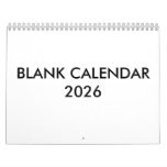 Blank Calendar For 2026