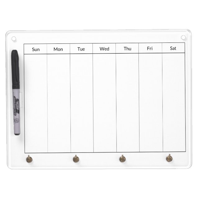 Blank Calendar Key Chain Holder Dry Erase Boards (Front)
