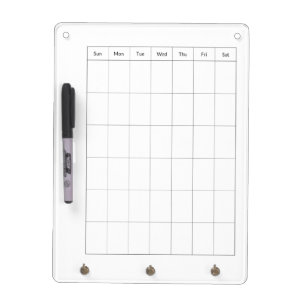 Blank Calendar Key Chain Holder Dry Erase Boards
