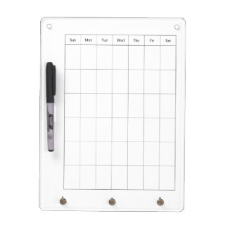 Blank Calendar Key Chain Holder Dry Erase Boards