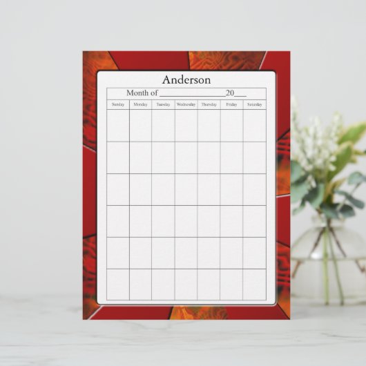 Blank Calendar Page (Standing Front)