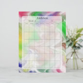 Blank Calendar Page, Fuzzy Colors Design (Standing Front)
